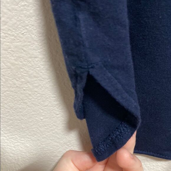 LOFT Navy Crochet Lace Yoke Short Sleeve Blouse XS Boho Feminine Top - Picture 8 of 12